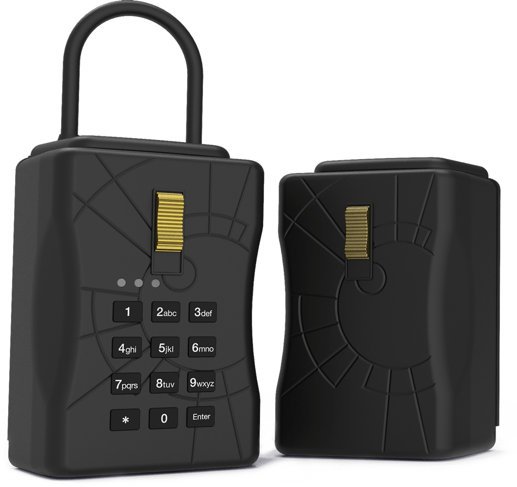 one eyecon smart lock box with keypad and one without